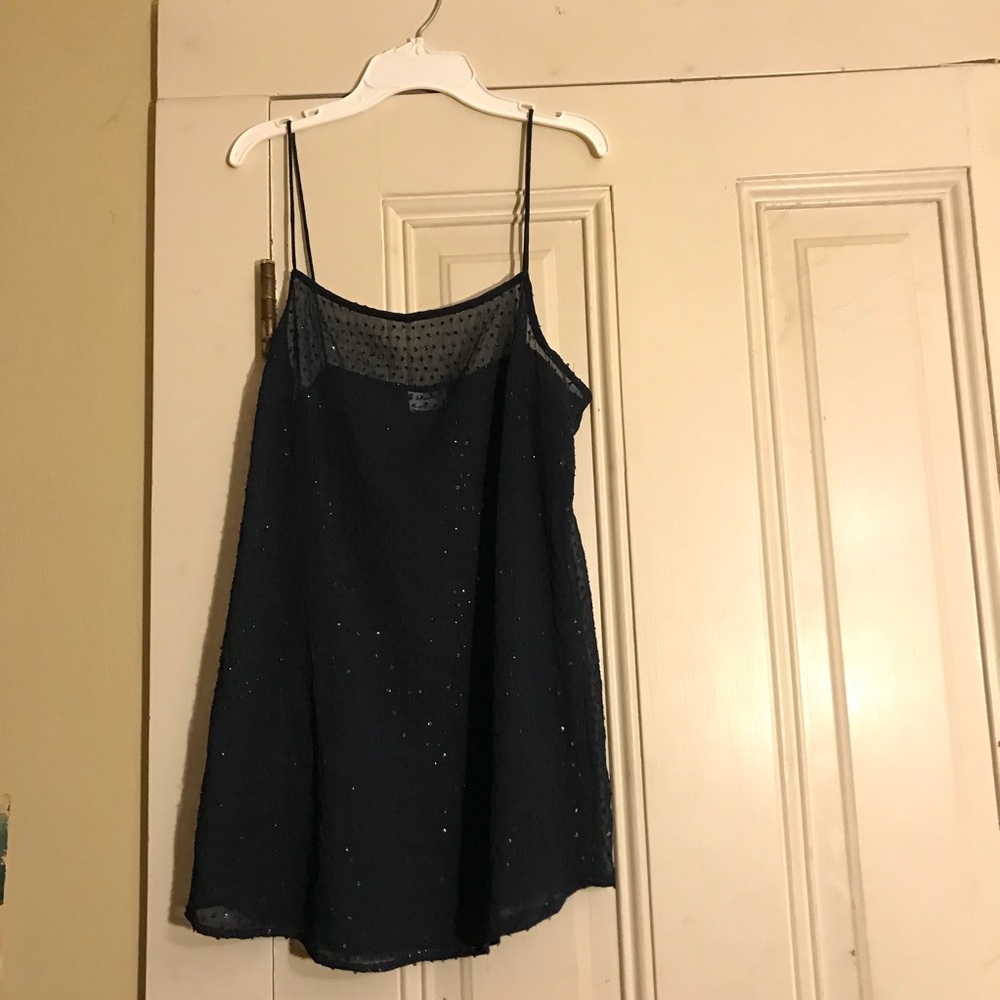 Dark blue cami with sequins